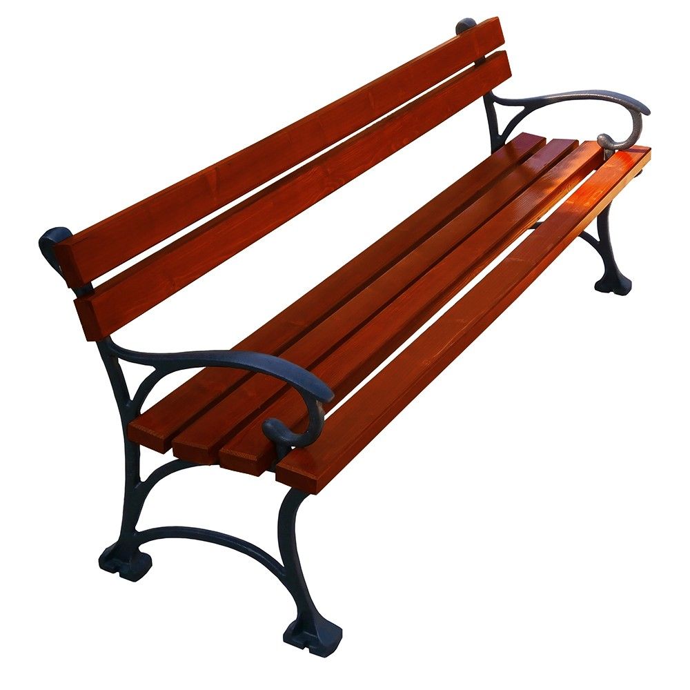 Pomerániaia öntöttvas pad karfával és háttámlával 1108