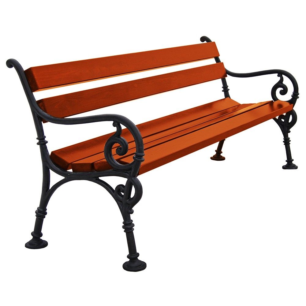 Bécsi öntöttvas pad karfával és háttámlával 1109