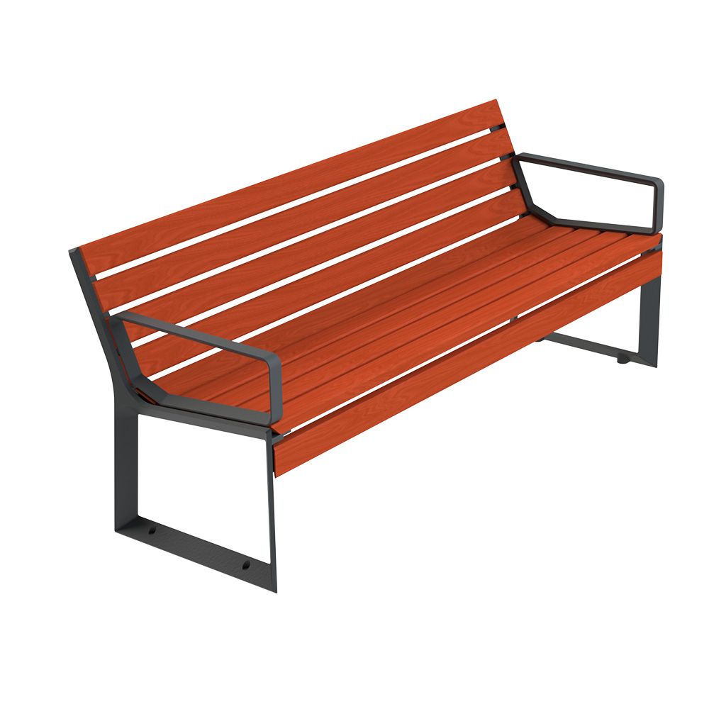 Porto alumínium öntvény pad karfával és háttámlával 1217 