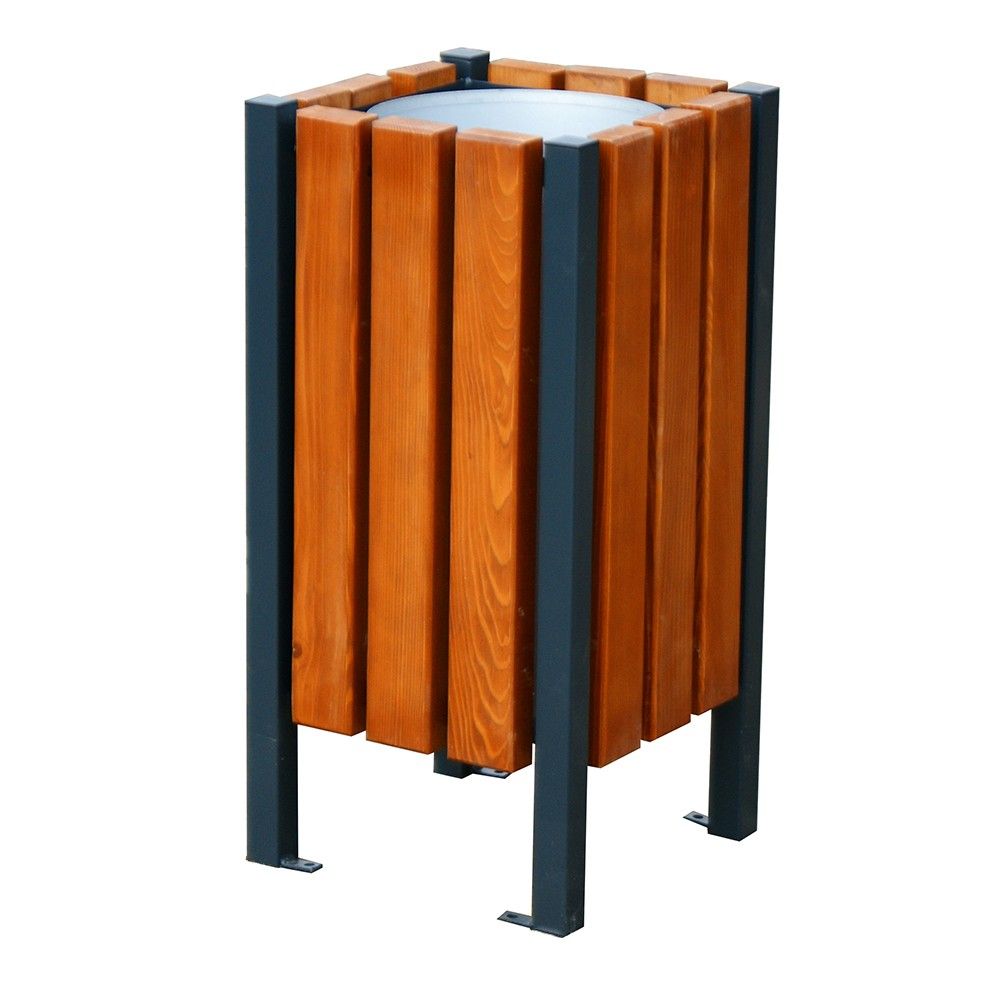 Kwadratowy fém-fa hulladékgyűjtő 35L 3302